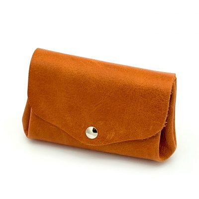 Porte-monnaie à soufflet camel vieilli