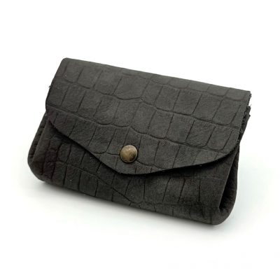 Porte-monnaie à soufflet gris cayman